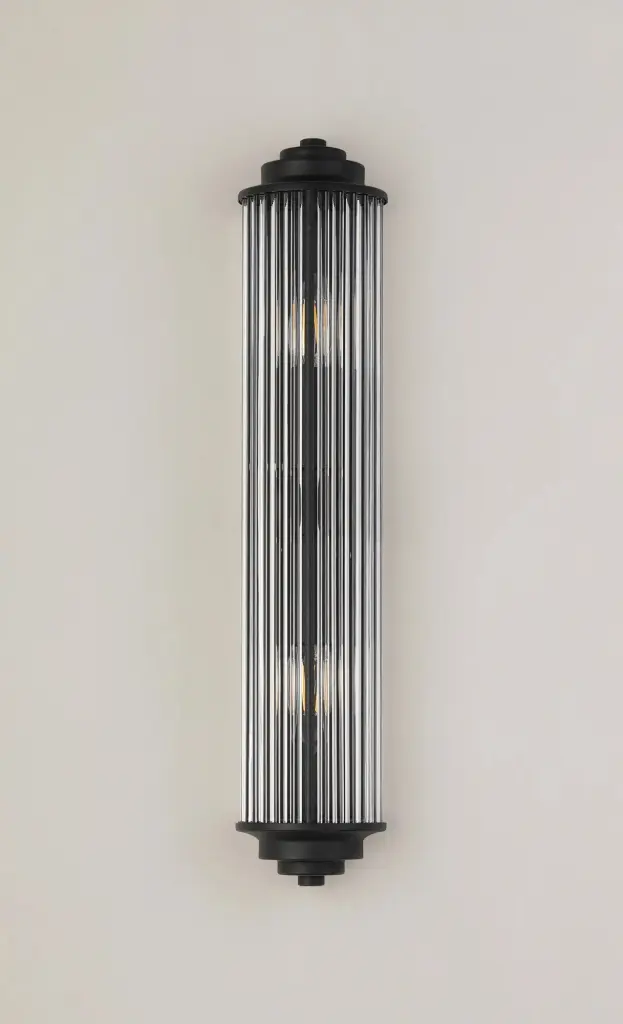 Appeal Large Flush Wall Light in Satin Black IP44