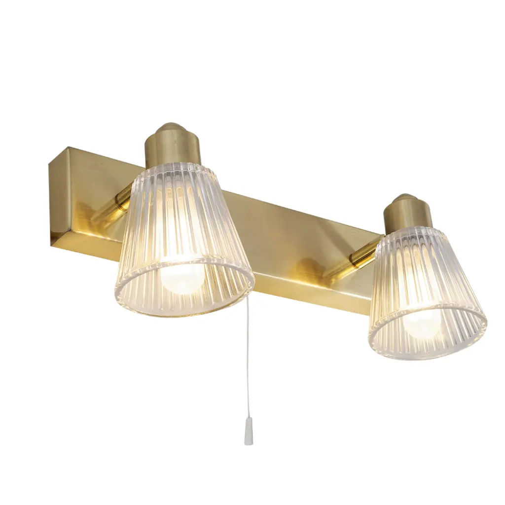 Gatsby 2 Light Bathroom Wall Fitting Satin Brass