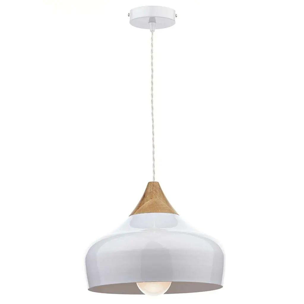 Gaucho 1 Light Pendant White