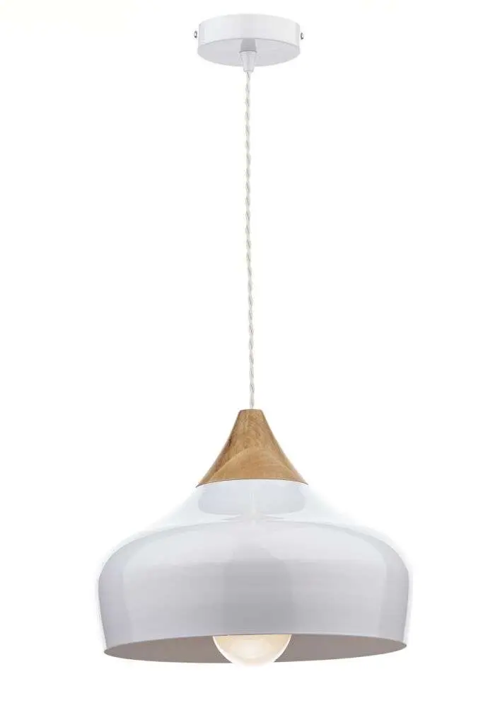 Gaucho 1 Light Pendant White