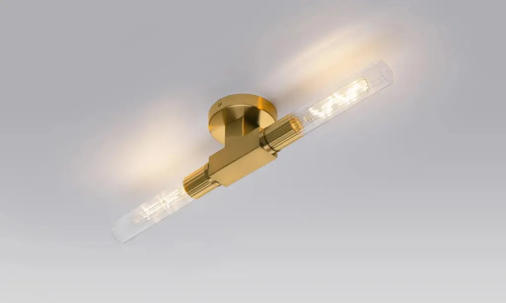 Dee Double Gold Bathroom Light Wall or Ceiling IP44