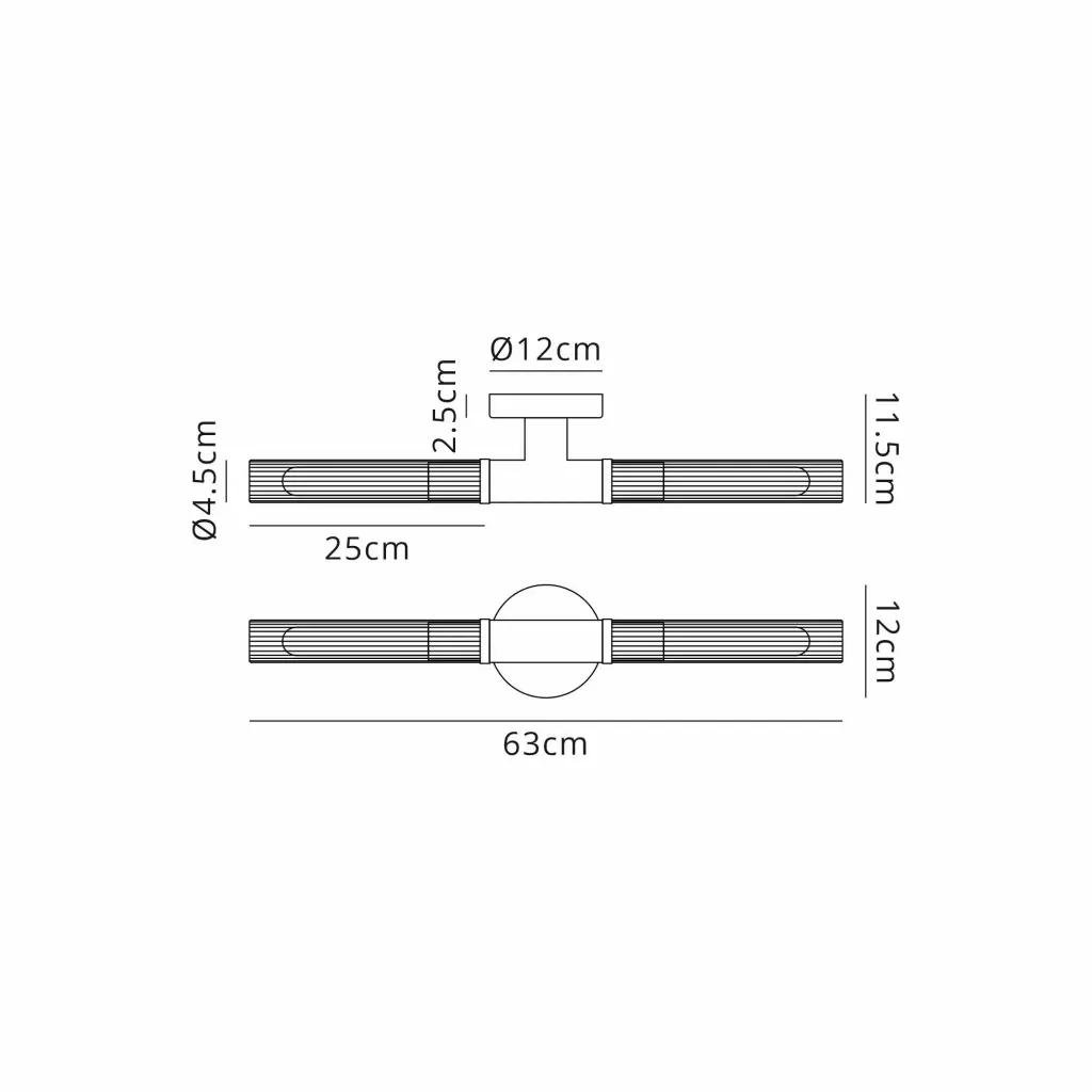 Dee Double Satin Black Bathroom Light Wall or Ceiling IP44