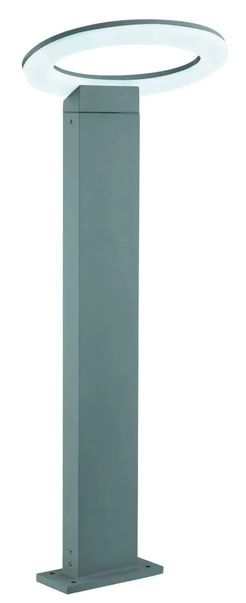 Grey Led Ip44 Outdoor Post Light With Frosted Diffuser