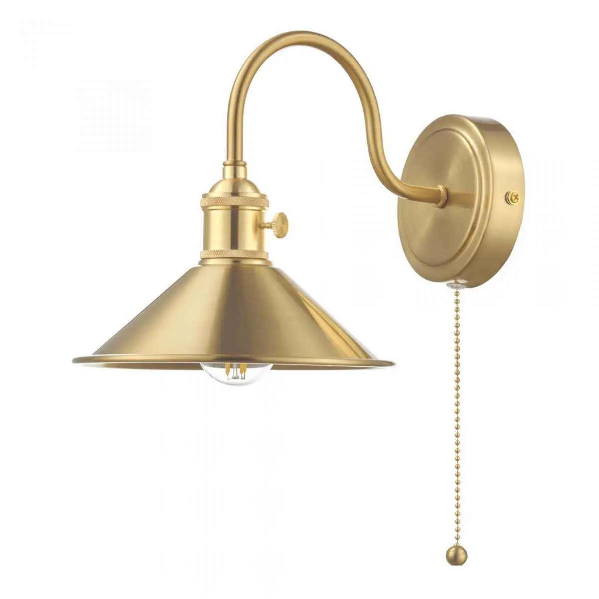 Hadano Brass Wall Light With Brass Shade