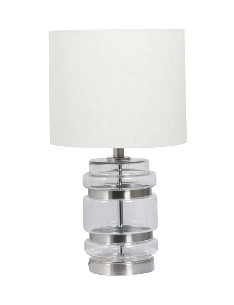 Hartley Satin Chrome Table Lamp C/W Shade