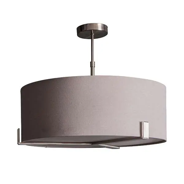 Hayfield 3 Light Pendant in Satin Nickel C/W Shade