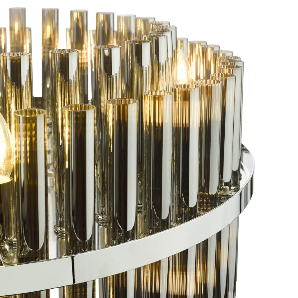 Imani 16 Light Polished Chrome & Smoked Glass Pendant