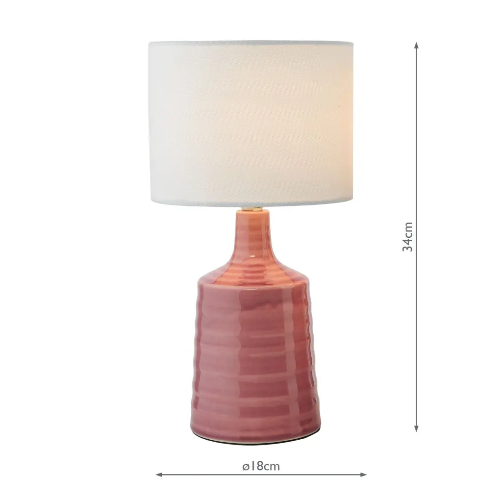 Inci Twin Pack Pink Table Lamp C/W Shade