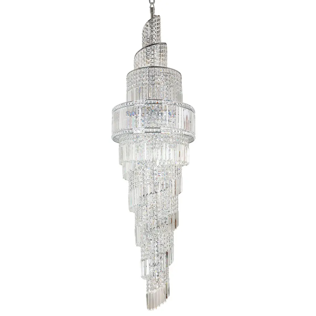 Isla 24 Light Crystal Pendant in Polished Chrome