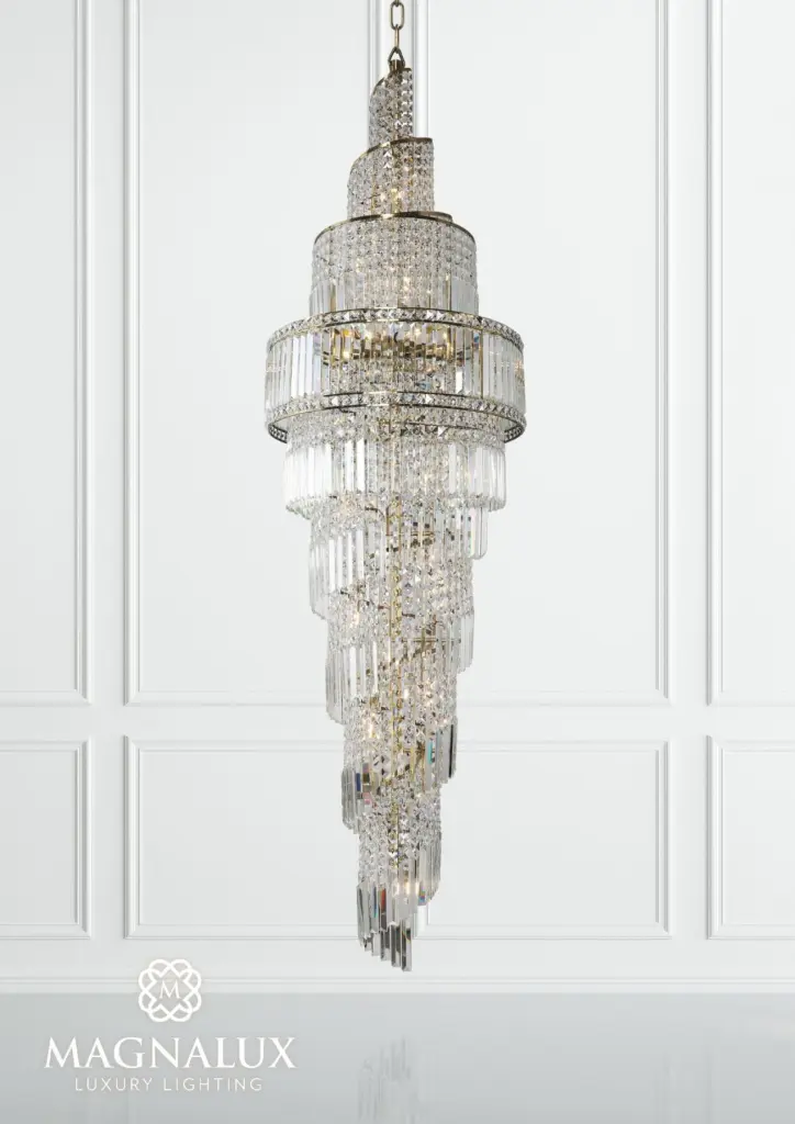 Isla 24 Light Crystal Pendant in Antique Brass