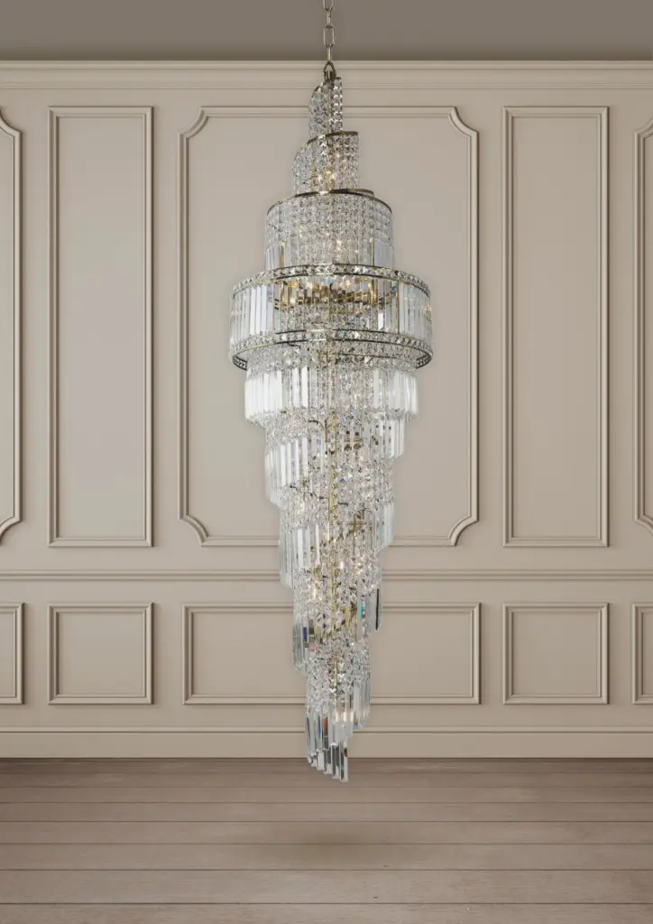 Isla 24 Light Crystal Pendant in Antique Brass