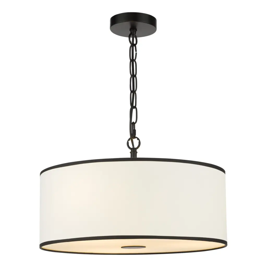 Jemima 3 Light White & Black Pendant