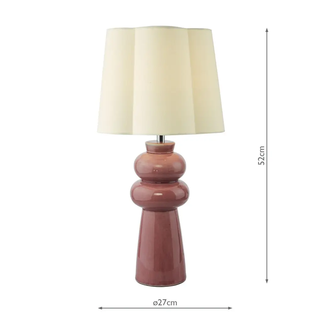 Jordana Pink Table Lamp C/W Shade