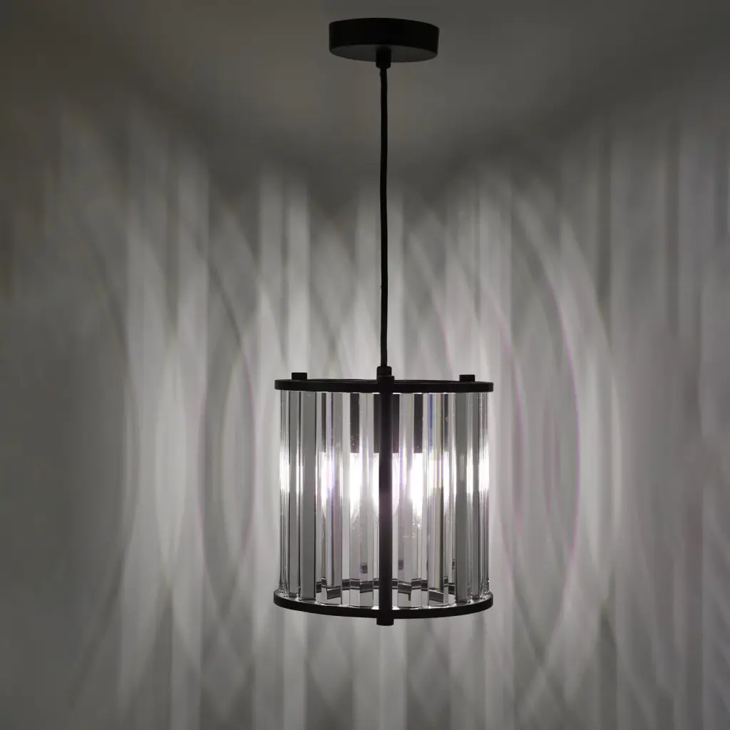 Kiran Single Pendant in Satin Black