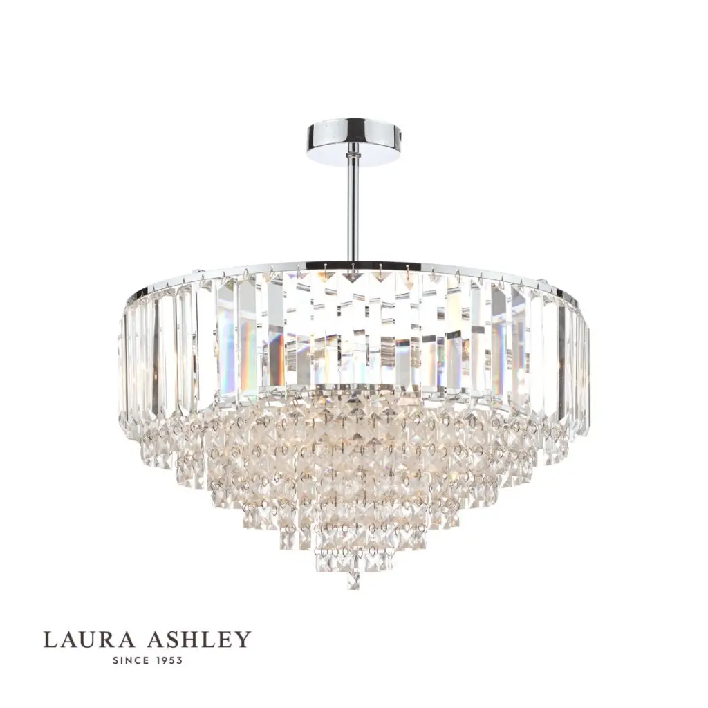 Vienna 5lt Semi Flush Crystal & Polished Chrome