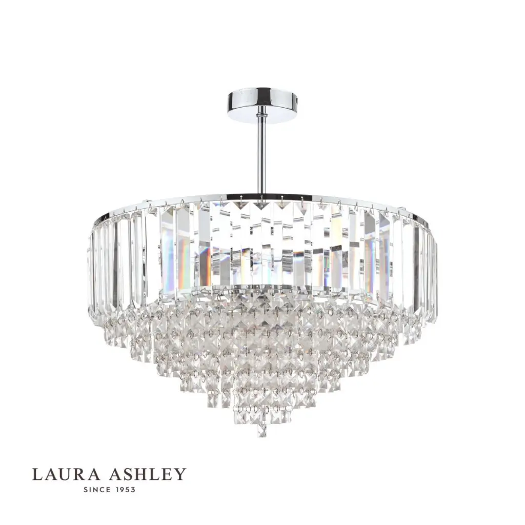 Vienna 5lt Semi Flush Crystal & Polished Chrome