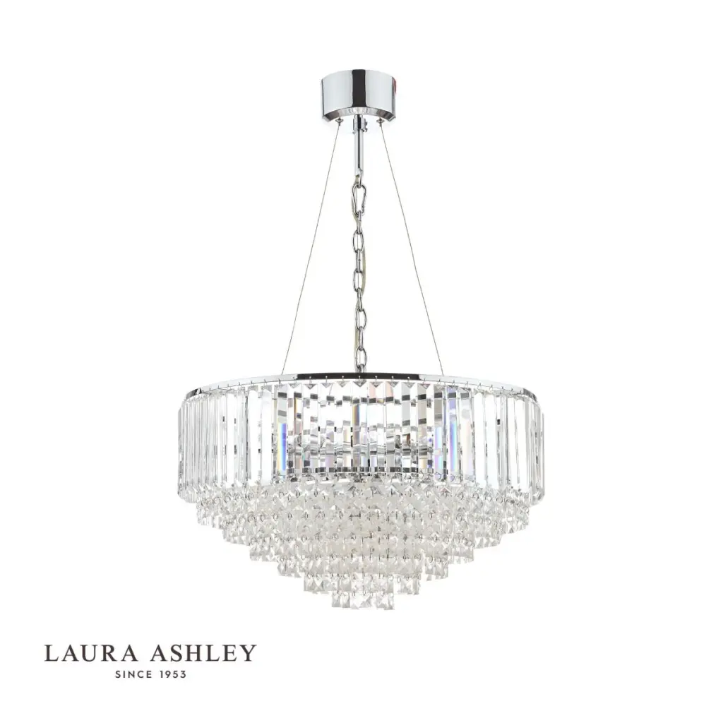Vienna 9lt Chandelier Crystal & Polished Chrome
