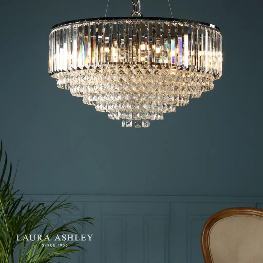 Vienna 9lt Chandelier Crystal & Polished Chrome