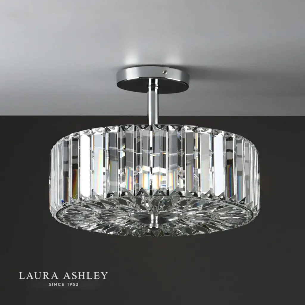 Fernhurst 3 Light Semi Flush Polished Chrome Glass