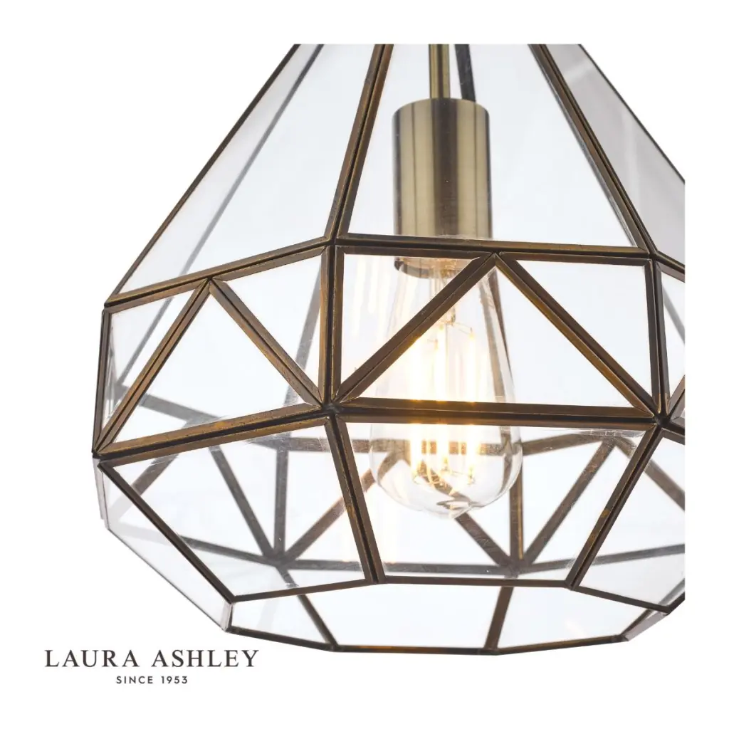 Zaria Antique Brass & Glass Pendant