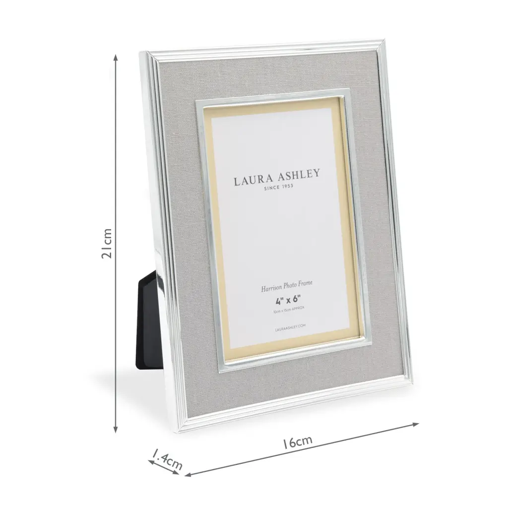 Harrison Pale Charcoal Grey Linen Photo Frame 4x6 Inch