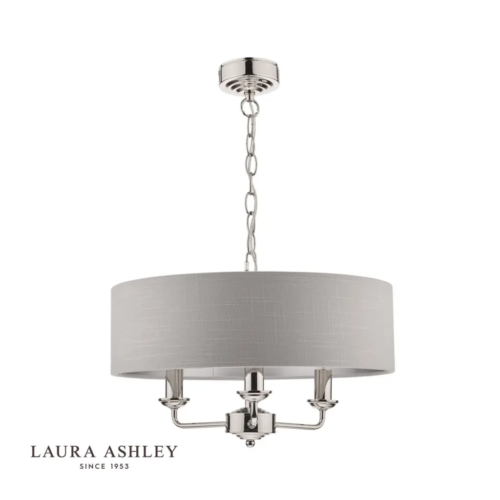 Sorrento 3 Light Pendant Polished Nickel With Silver Shade