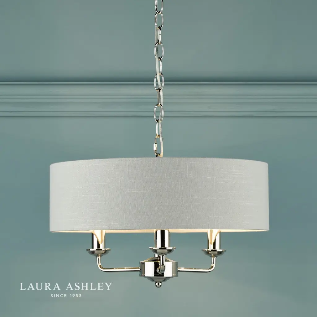 Sorrento 3 Light Pendant Polished Nickel With Silver Shade