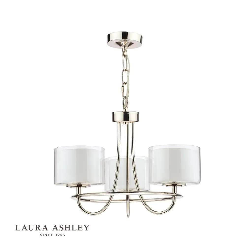 Southwell 3 Light Pendant Polished Nickel & Opal Glass