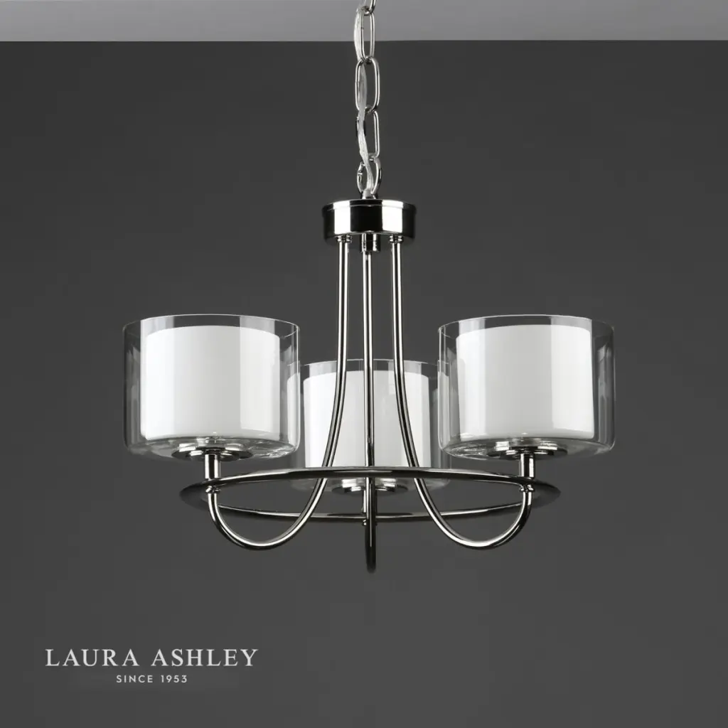 Southwell 3 Light Pendant Polished Nickel & Opal Glass