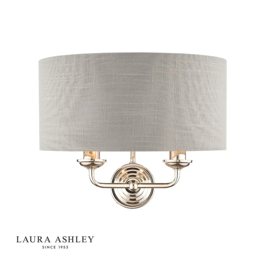 Sorrento 2 Light Wall Light Polished Nickel With Silver Shade