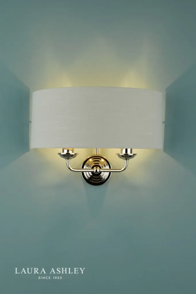 Sorrento 2 Light Wall Light Polished Nickel With Silver Shade