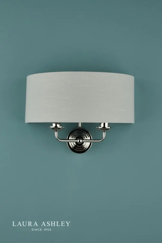 Sorrento 2 Light Wall Light Polished Nickel With Silver Shade