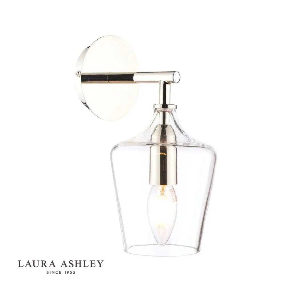 Ockley Polished Chrome Wall Light & Clear Glass