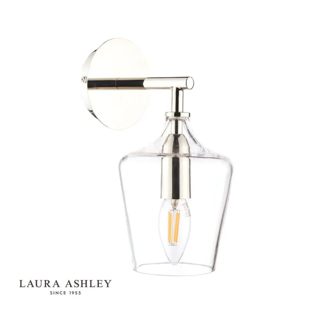 Ockley Polished Chrome Wall Light & Clear Glass