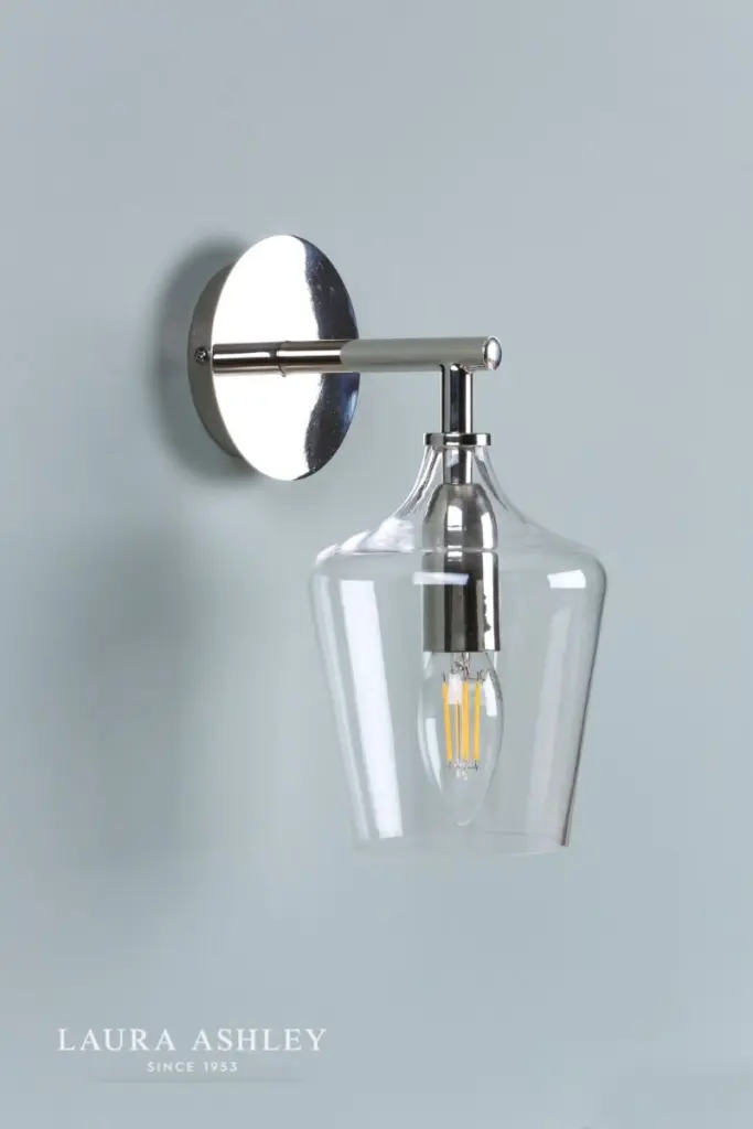 Ockley Polished Chrome Wall Light & Clear Glass