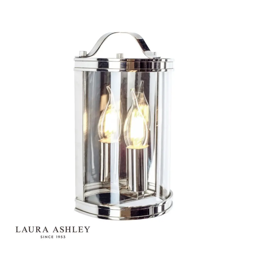 Harrington Wall Light in Polished Nickel and Glass