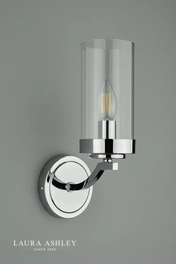 Joseph Wall Light in Polished Chrome & Glass
