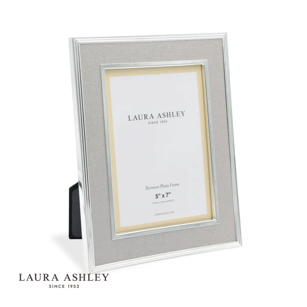 Harrison Square Polished Silver Linen Photo Frame 5x5 Inch