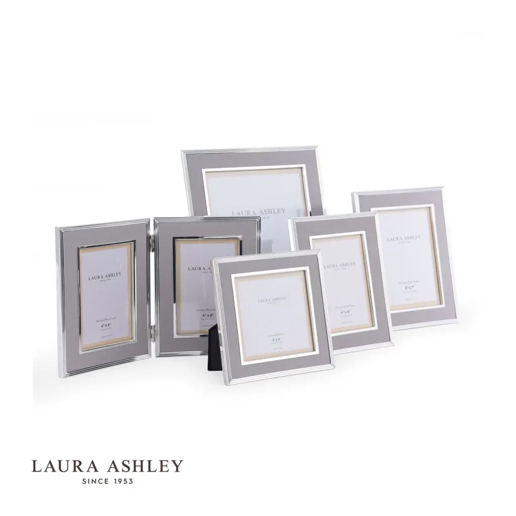 Harrison Square Polished Silver Linen Photo Frame 5x5 Inch