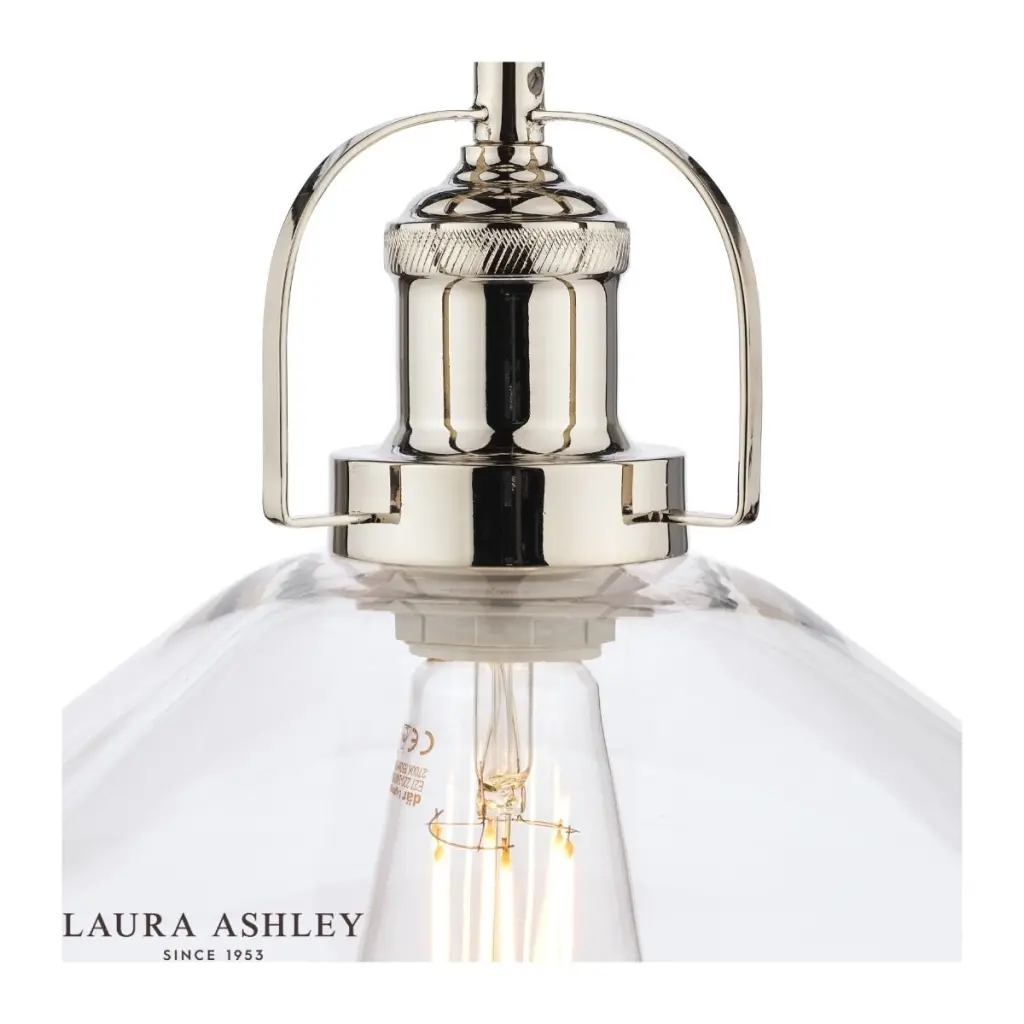 Rye Polished Nickel & Clear Glass Pendant