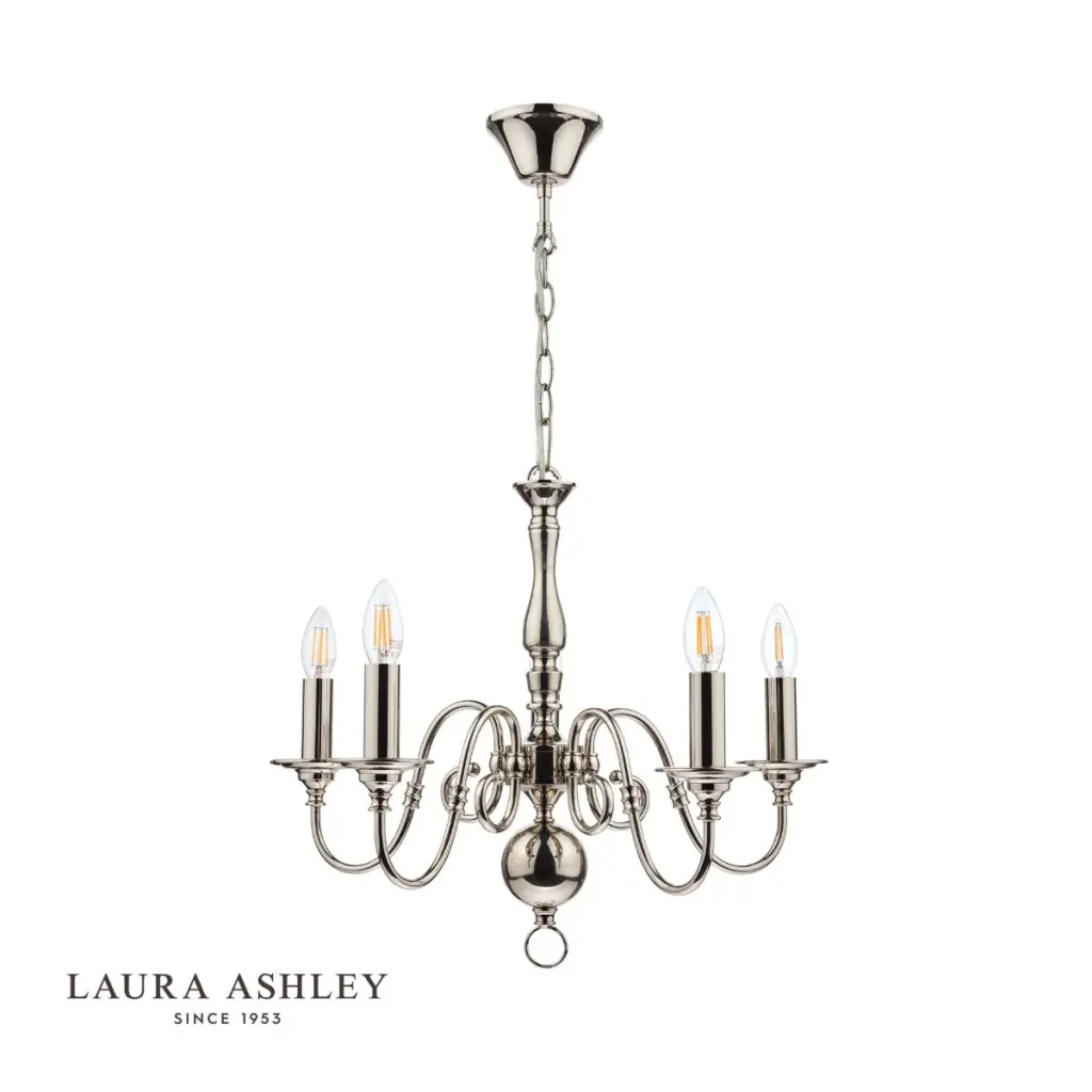 Winchester 5 Light Polished Nickel Chandelier