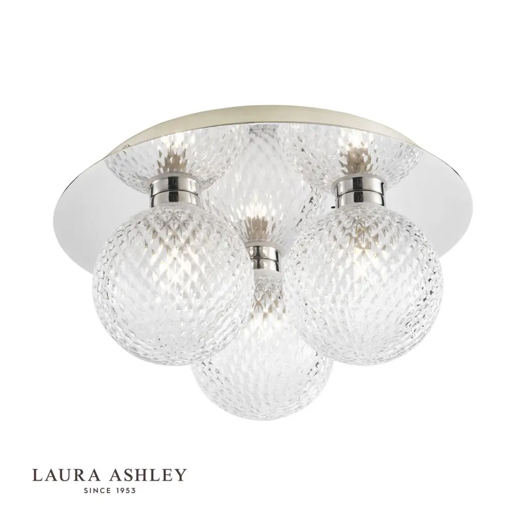 Prague 3 Light Polished Chrome Flush Fitting IP44