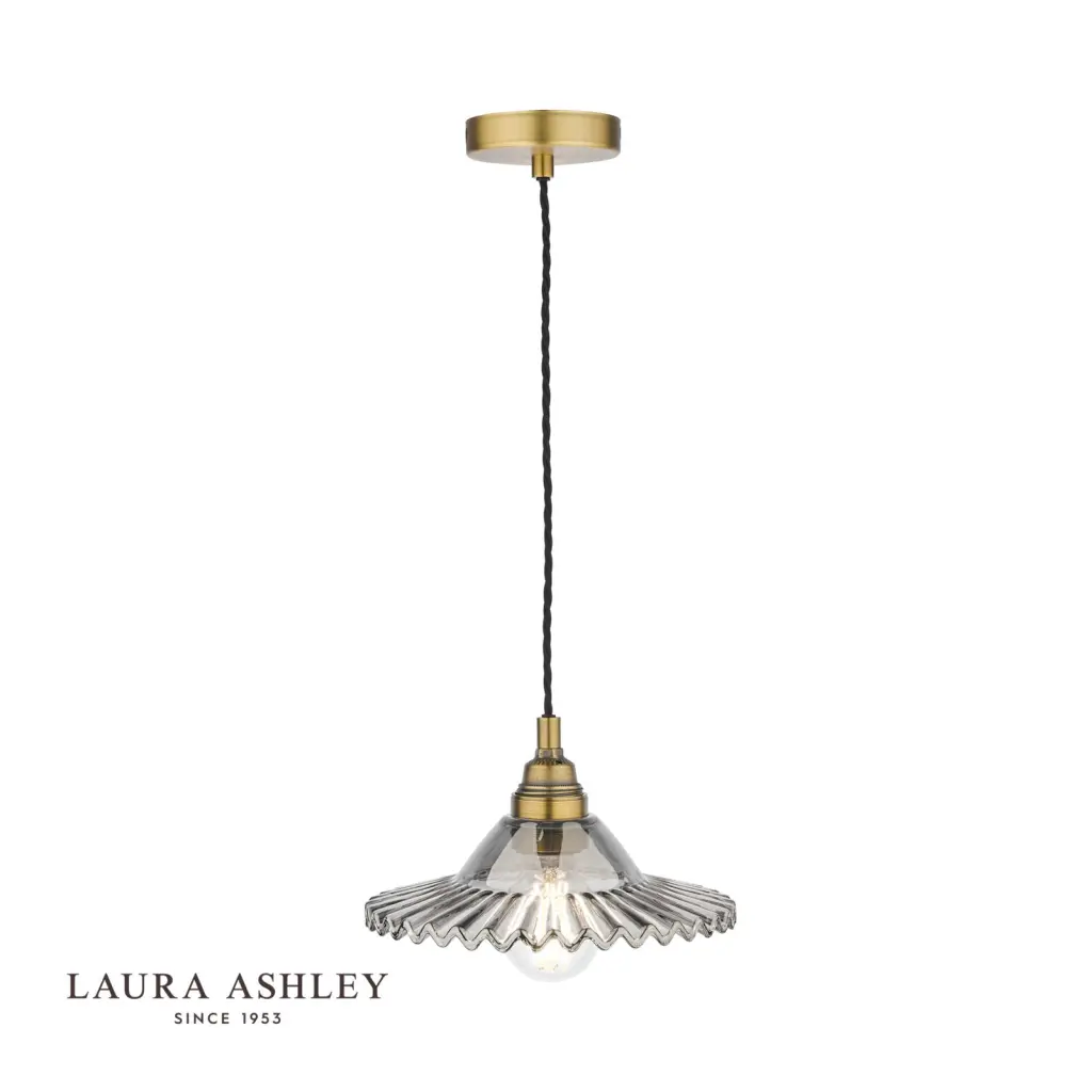 Pippa Aged Brass & Smoked Glass Pendant