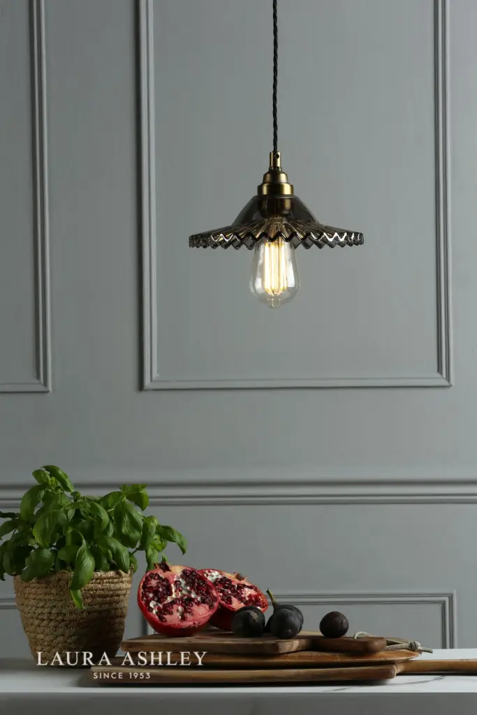Pippa Aged Brass & Smoked Glass Pendant