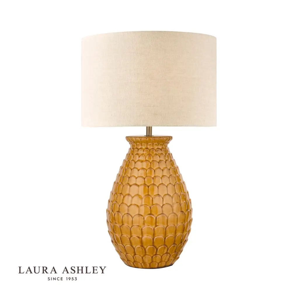 Liza Ceramic Table Lamp Orange C/W Shade