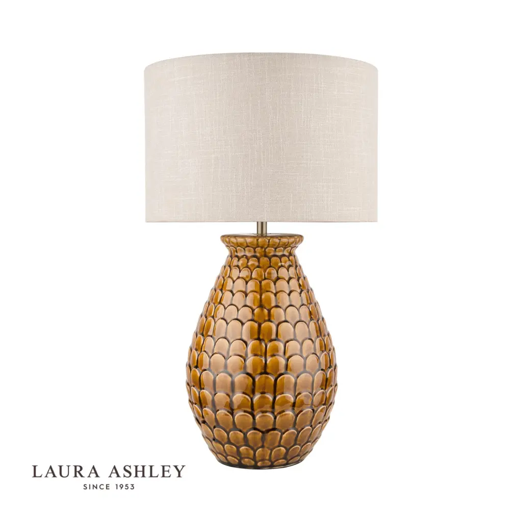 Liza Ceramic Table Lamp Orange C/W Shade