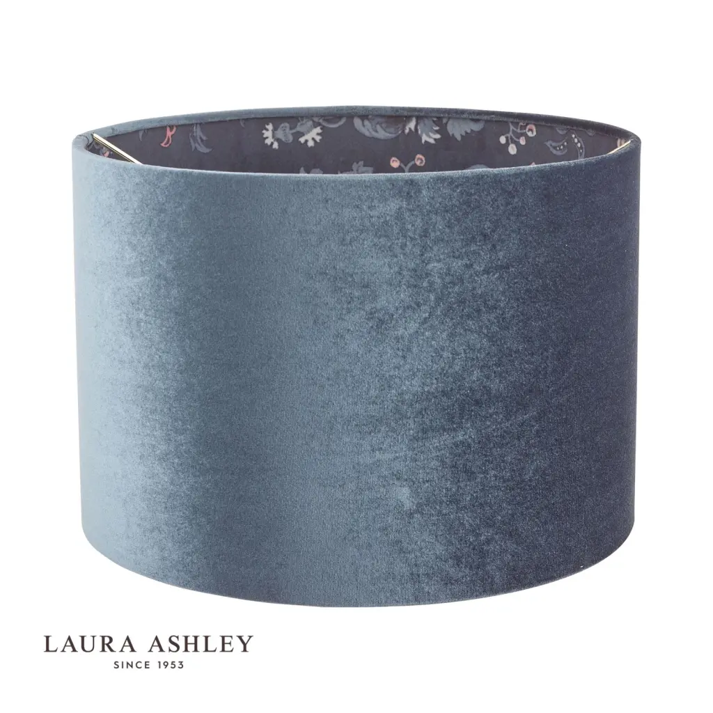 Portia Drum Blue Velvet Shade 300mm/ 12 Inch