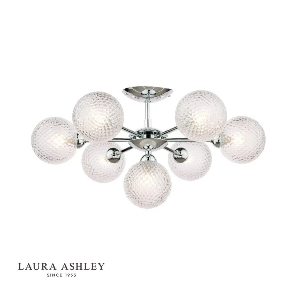 Atherton 7 Light Polished Chrome Semi Flush Fitting