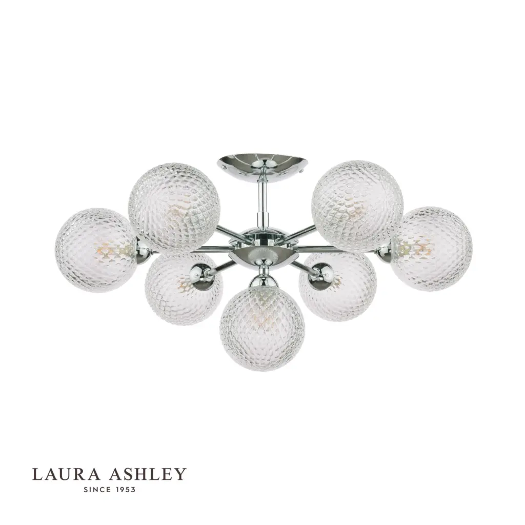 Atherton 7 Light Polished Chrome Semi Flush Fitting