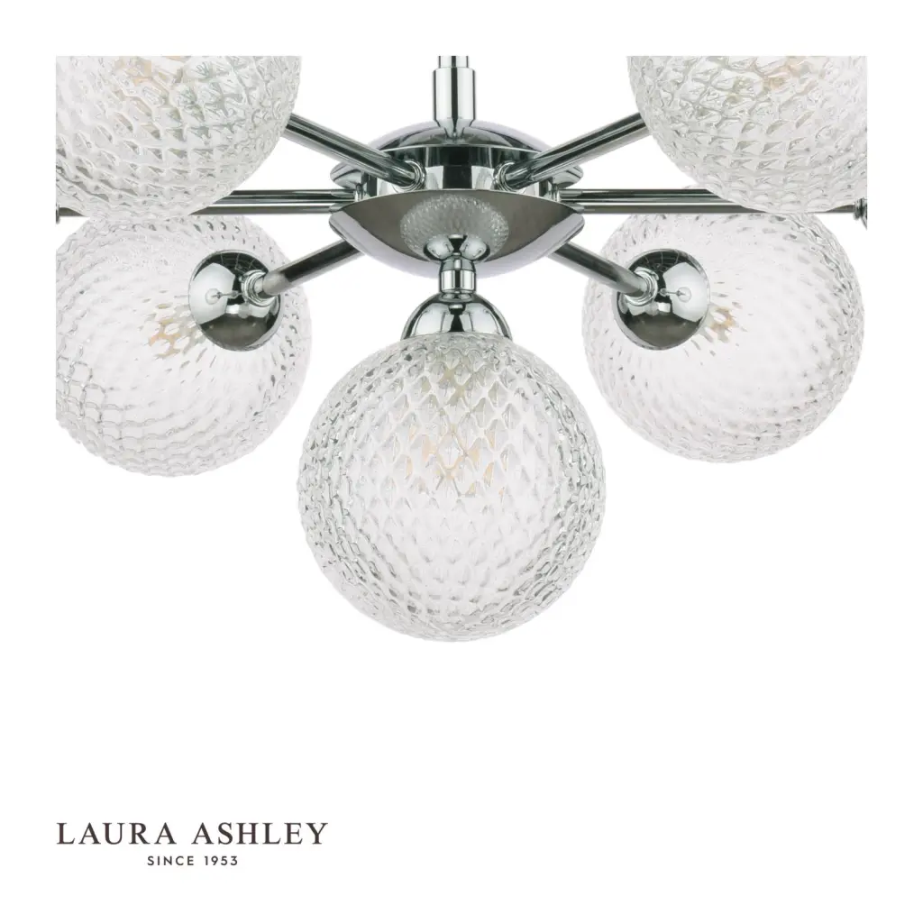 Atherton 7 Light Polished Chrome Semi Flush Fitting